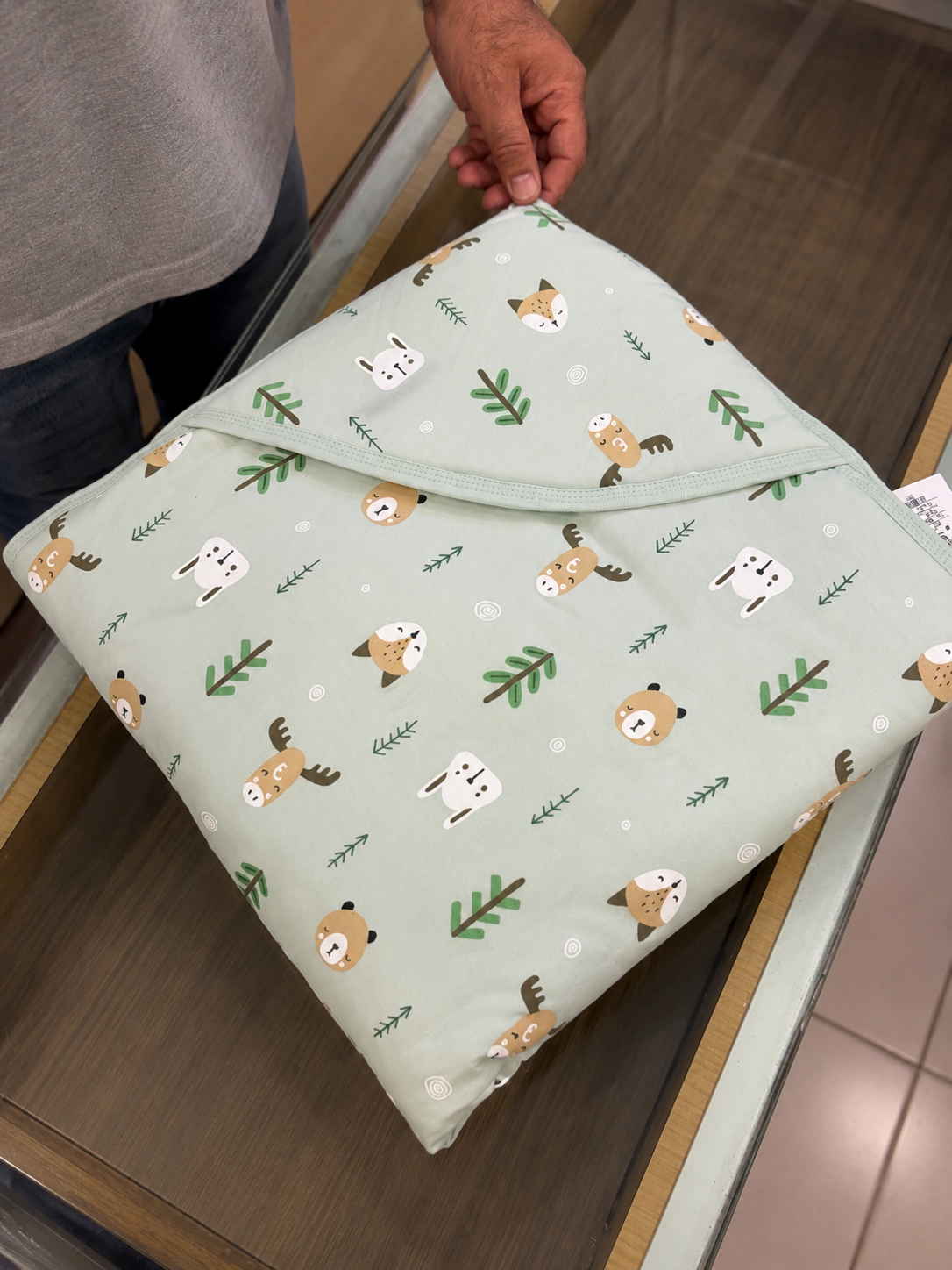 Cradle Soft Cotton open Hooded wrapping- Green