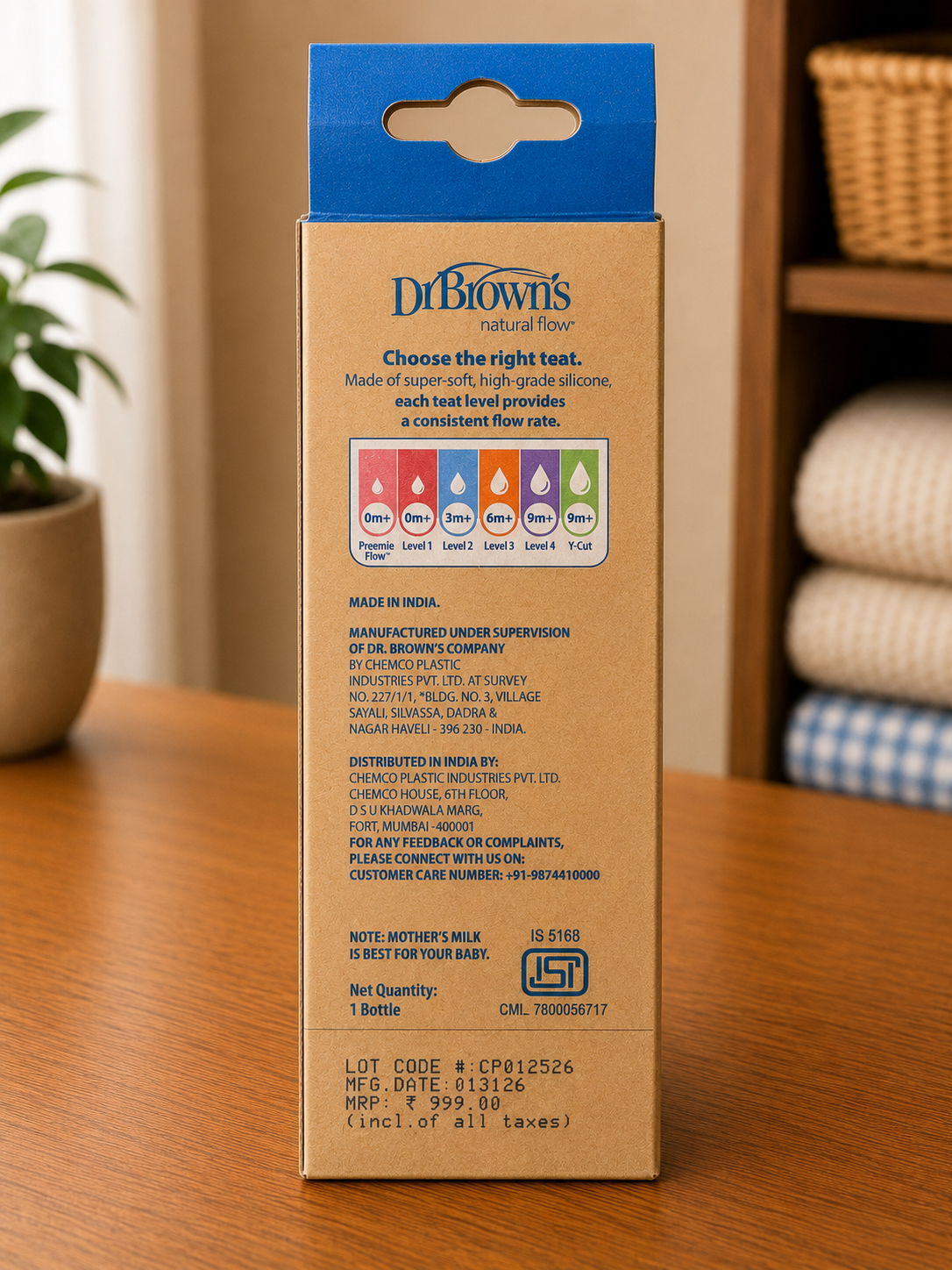 Dr. browns  New born glass feeding bottle-120 ml