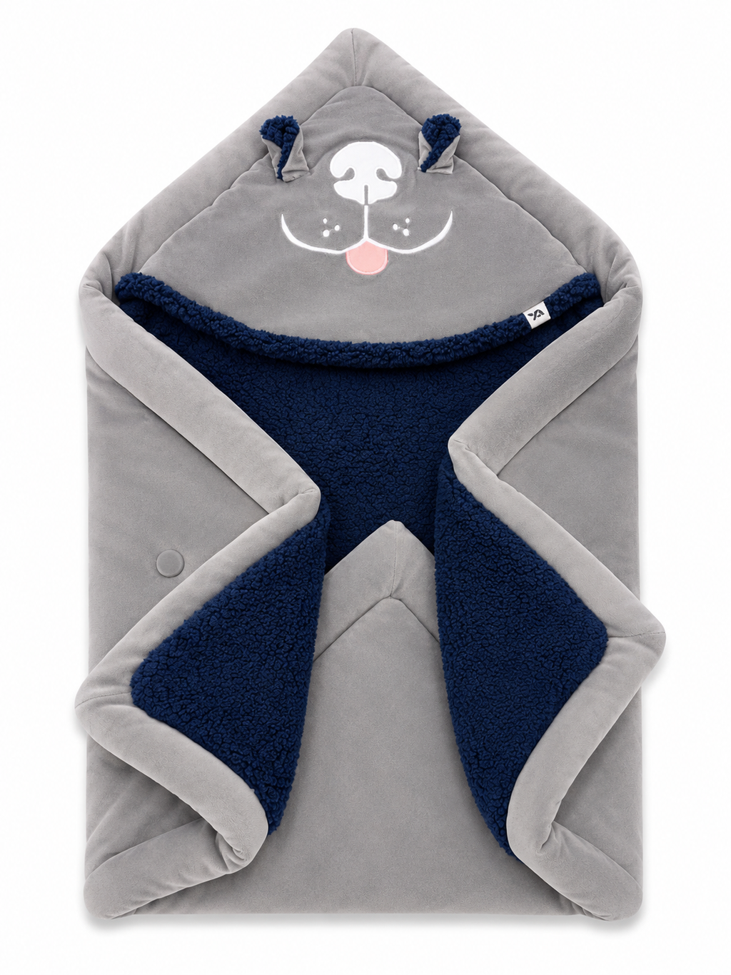 Yellow Apple Fur inside warm wrapover- Grey