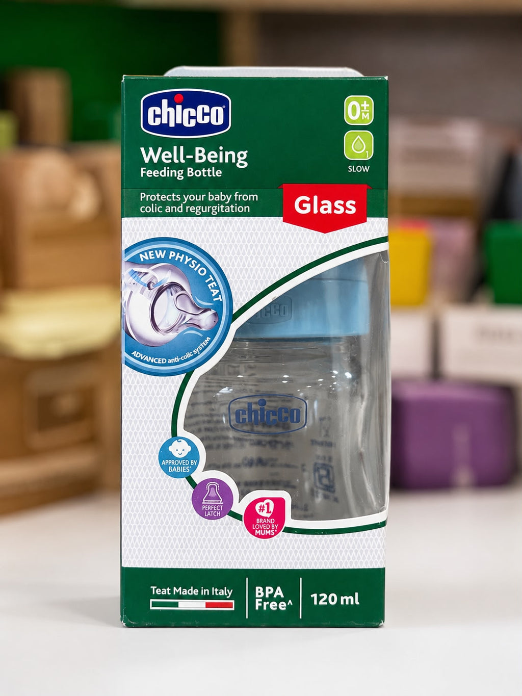Chicco glass feeding bottle-125ml