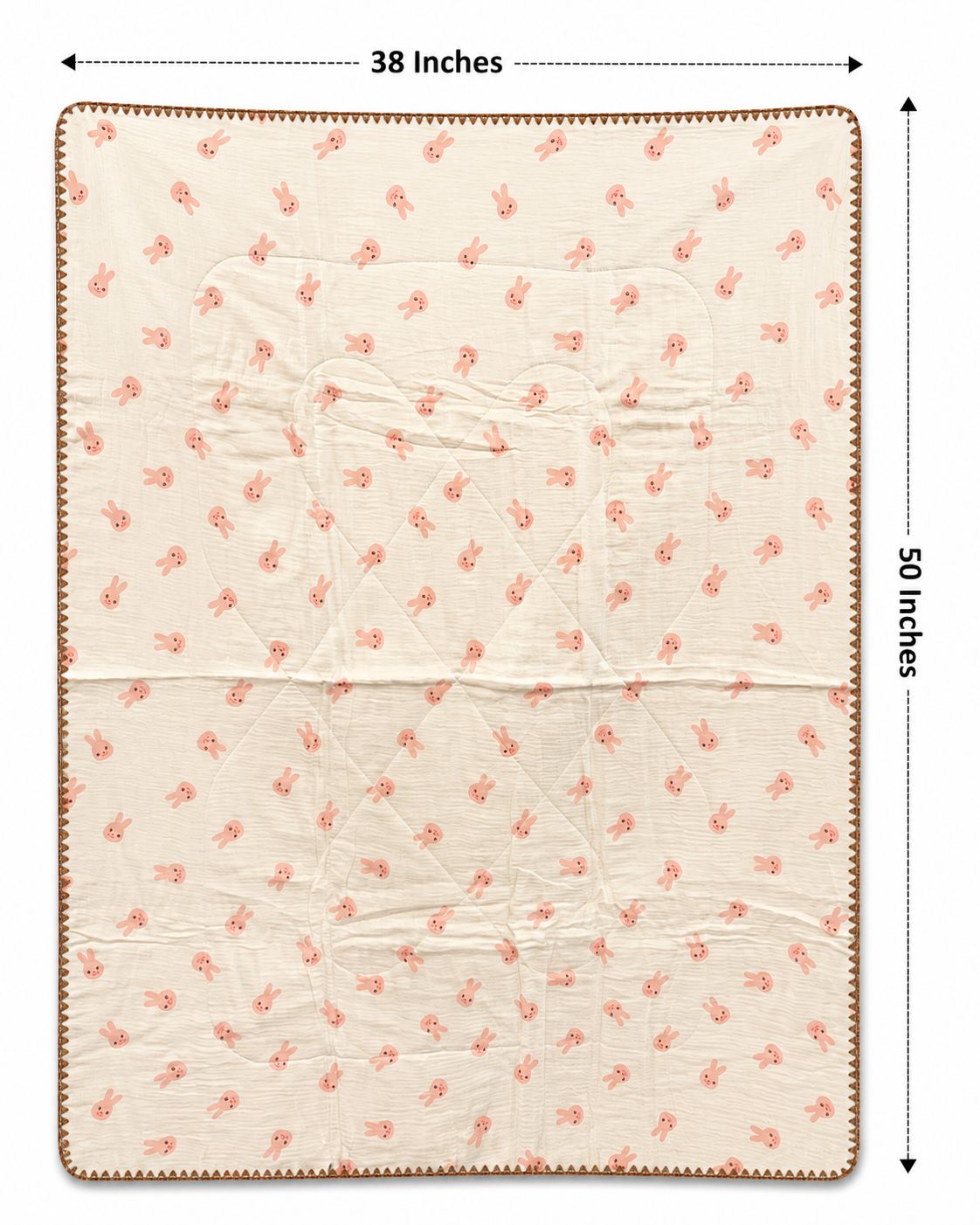 Baby 8 layer breathable Muslin blanket (pink bunny print)