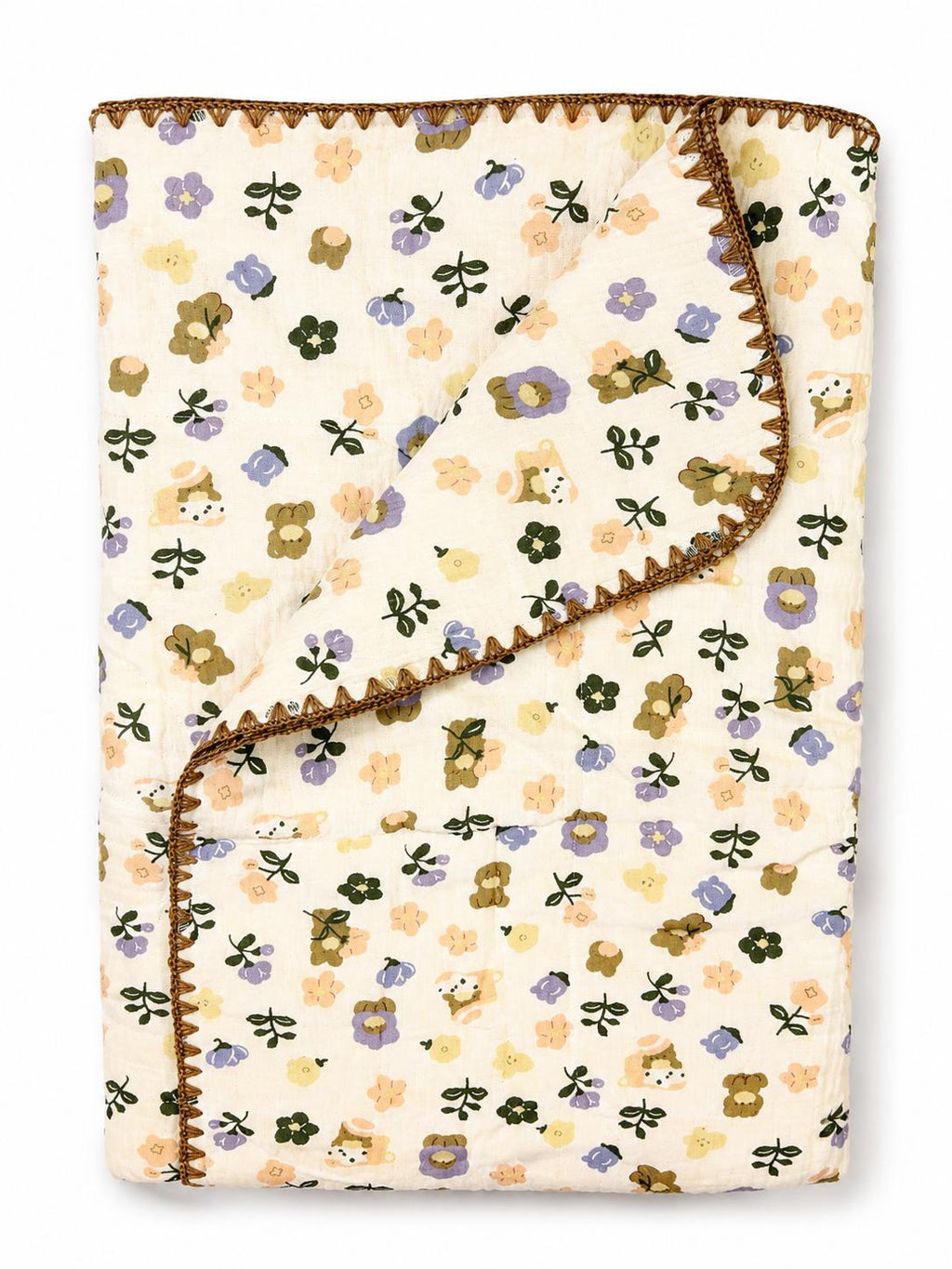 Baby 8 layer breathable muslin blanket (floral)