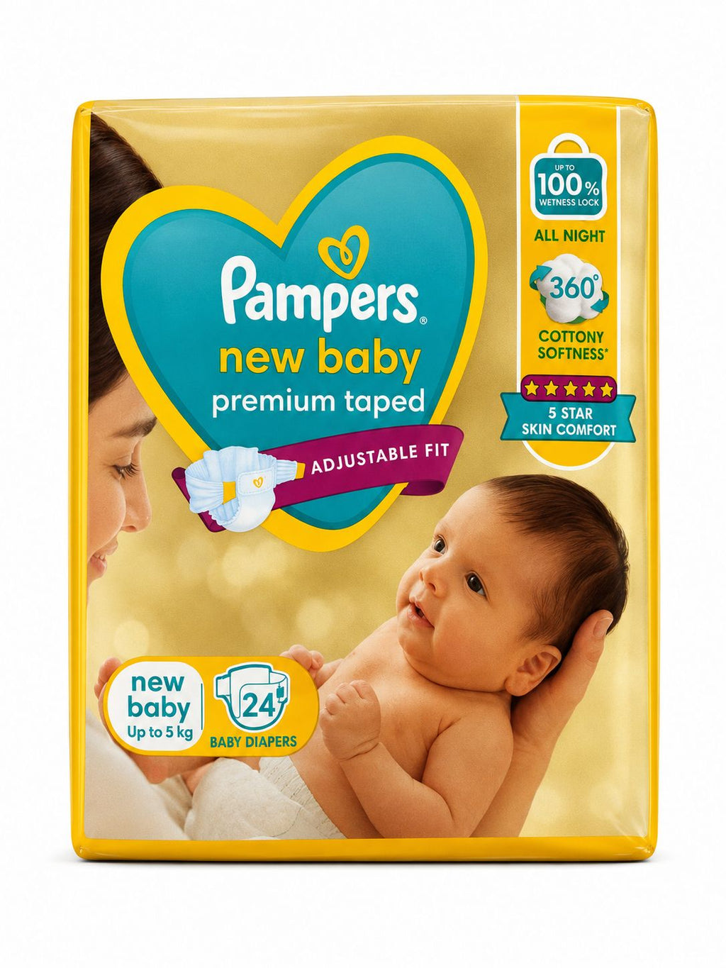 Pampers new baby premium taped - adjustable fit - upto 5kg