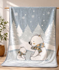 Hopop baby double ply warm blanket -green (snow bears)