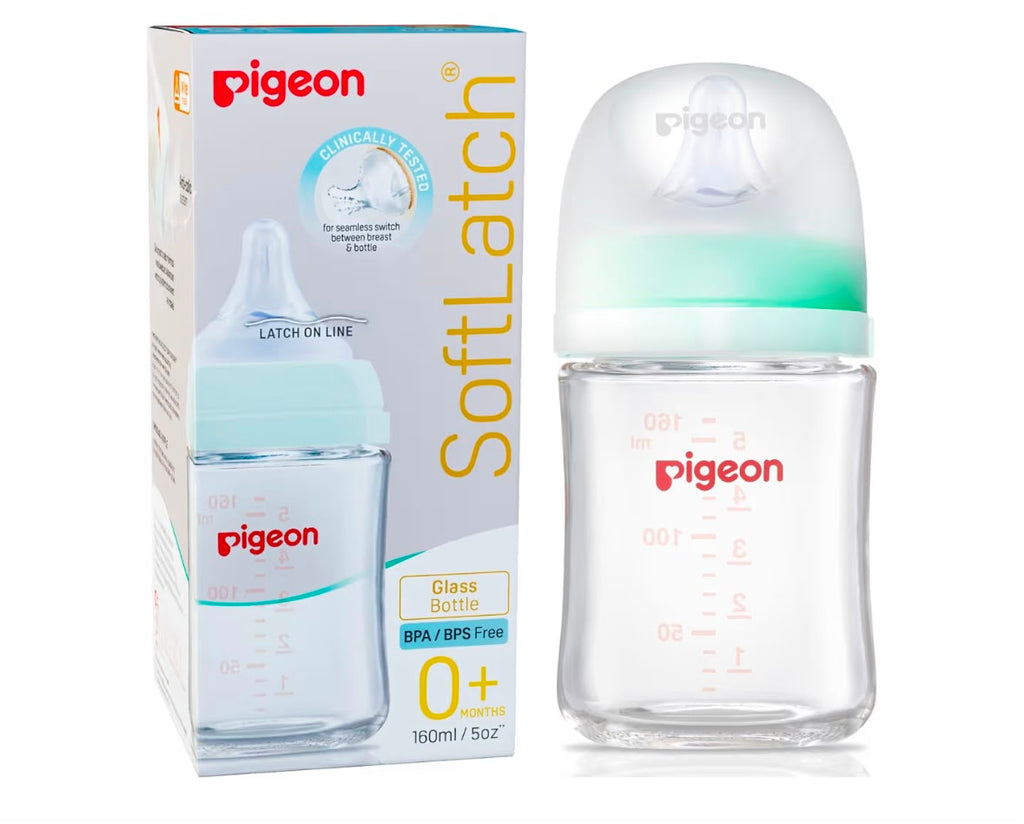 Pigeon glass feeding bottle for new born-wide neck-160ml