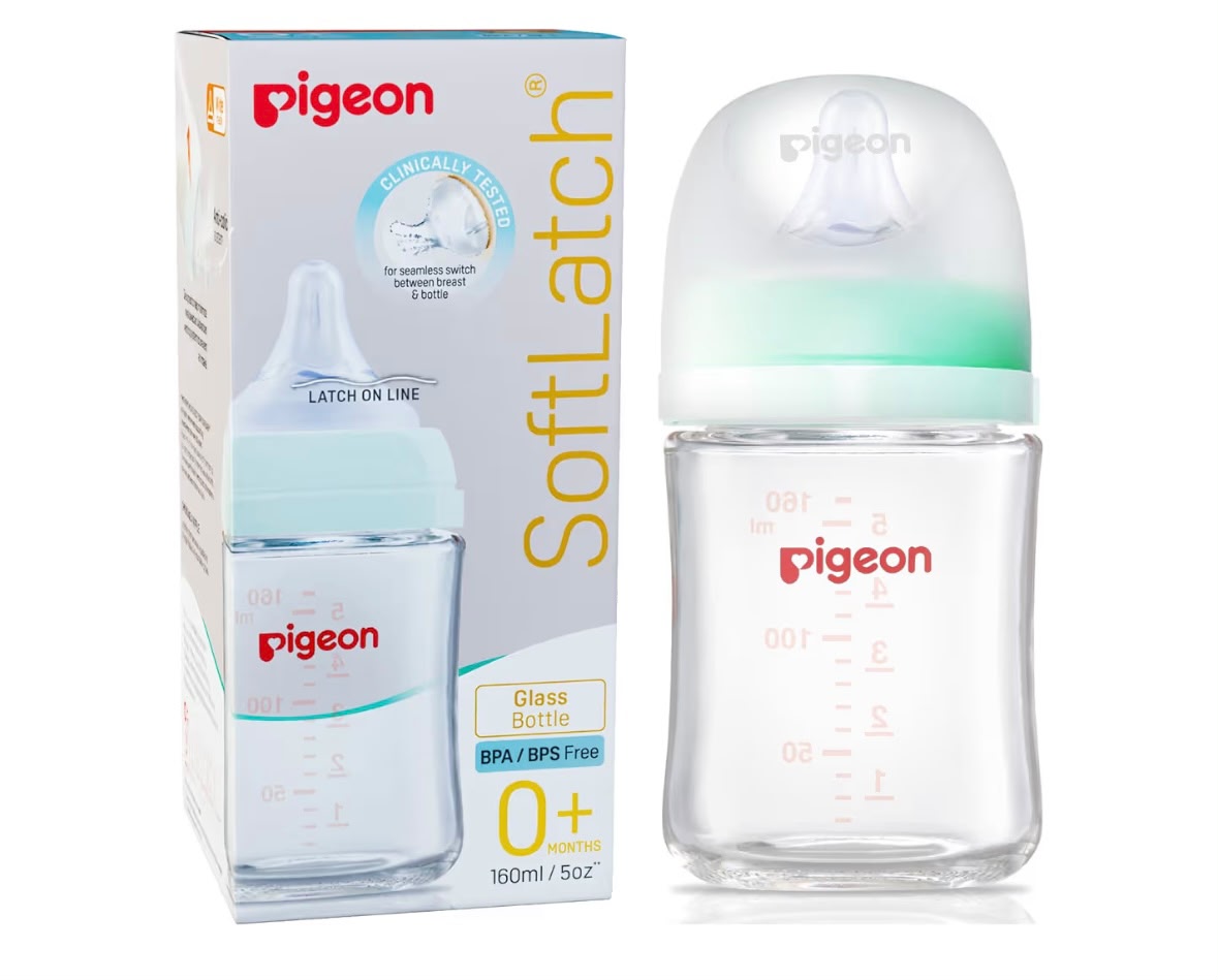 Pigeon glass feeding bottle for new born-wide neck-160ml
