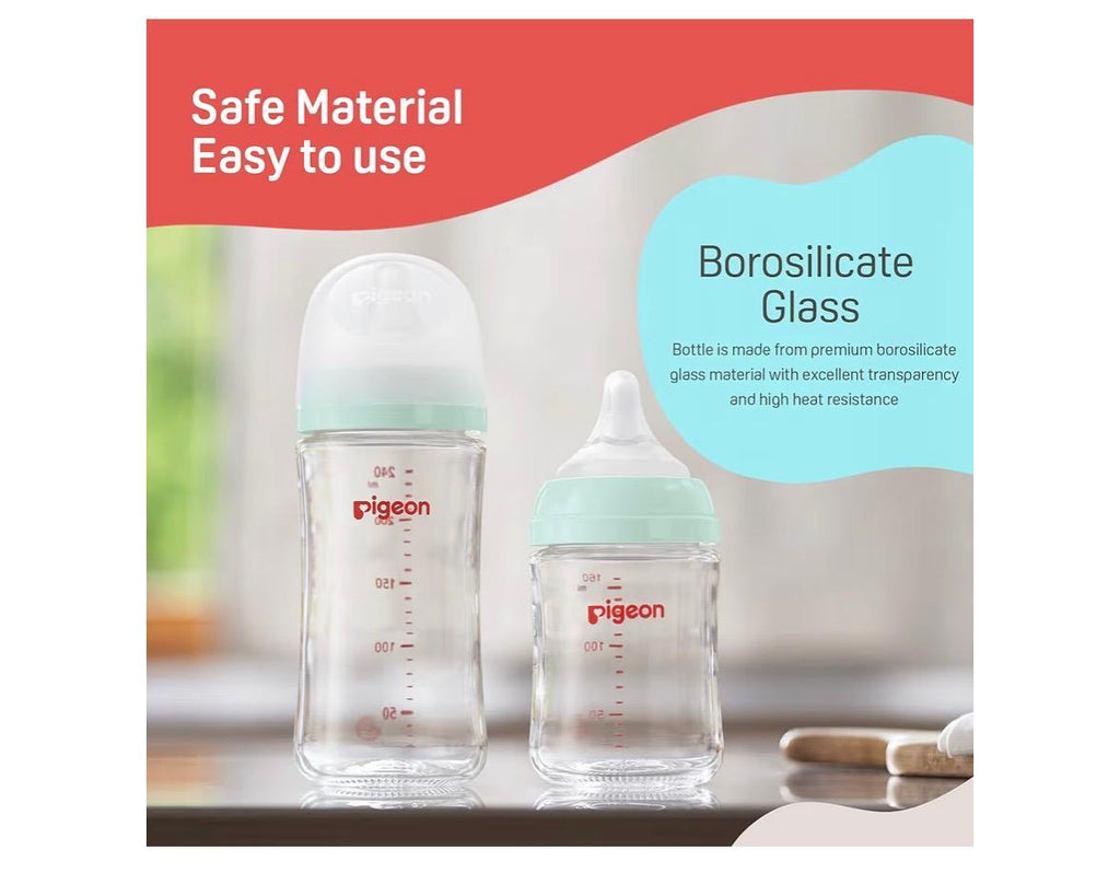 Pigeon glass feeding bottle for new born-wide neck-160ml