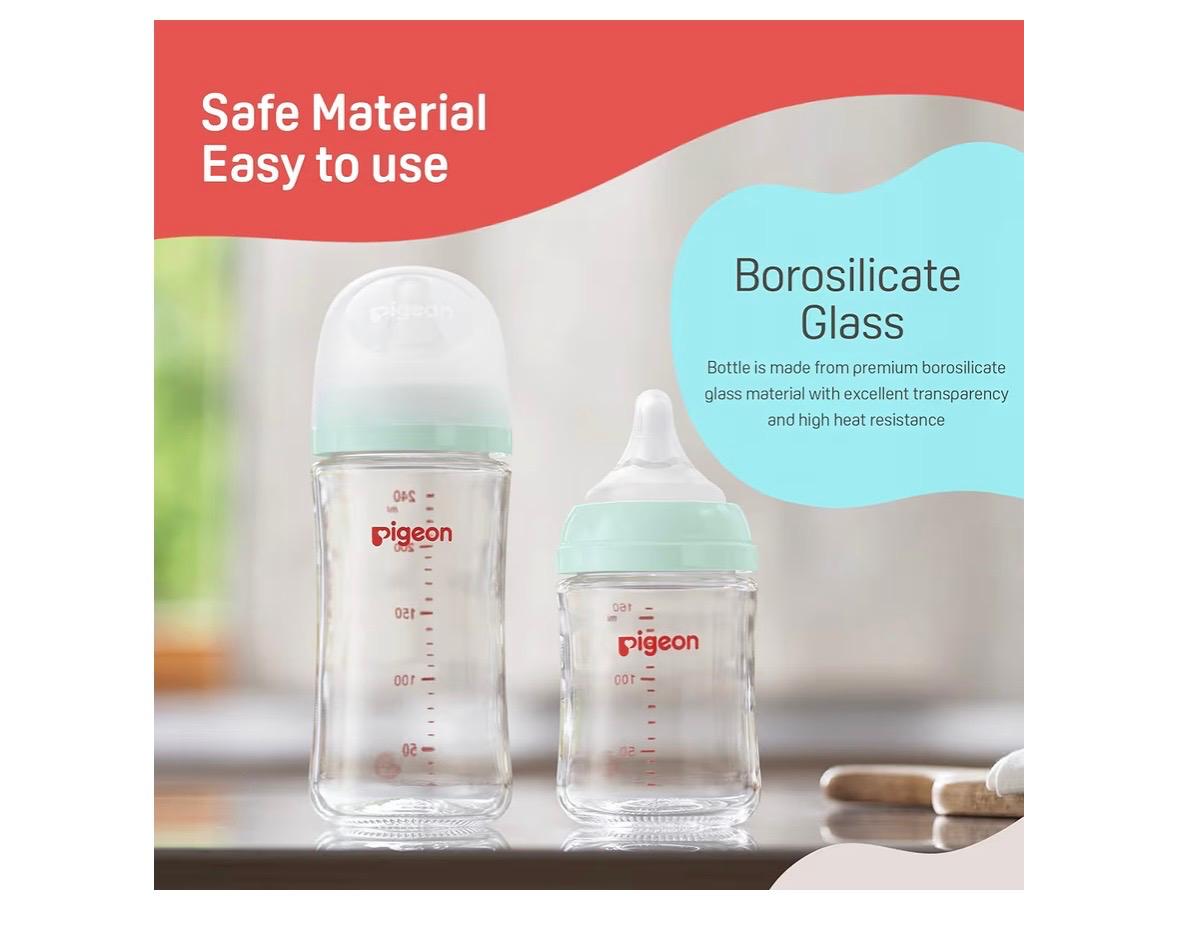 Pigeon glass feeding bottle for new born-wide neck-160ml