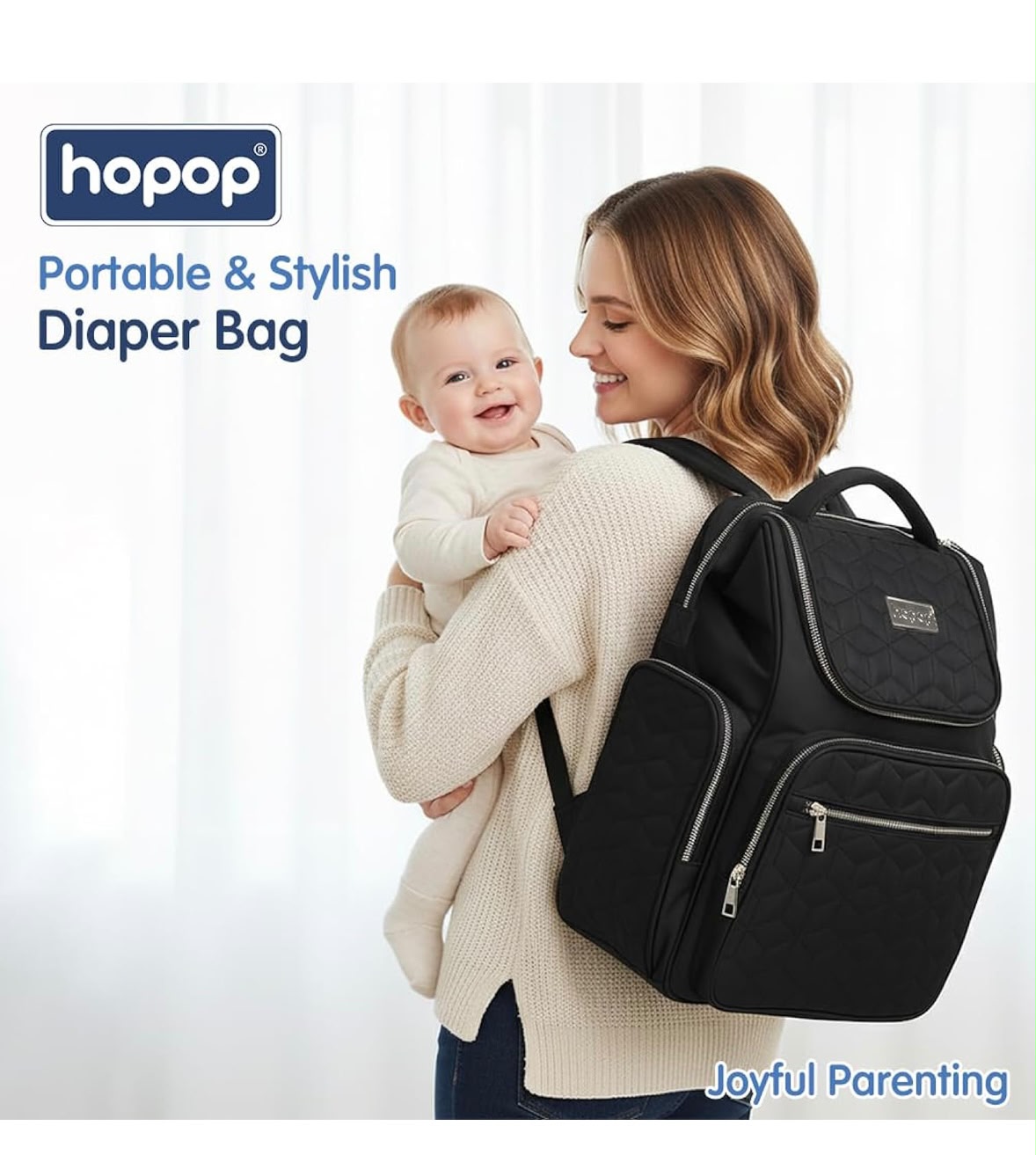 Hopop diaper bag for mothers - Multifunctional bag- large storage
