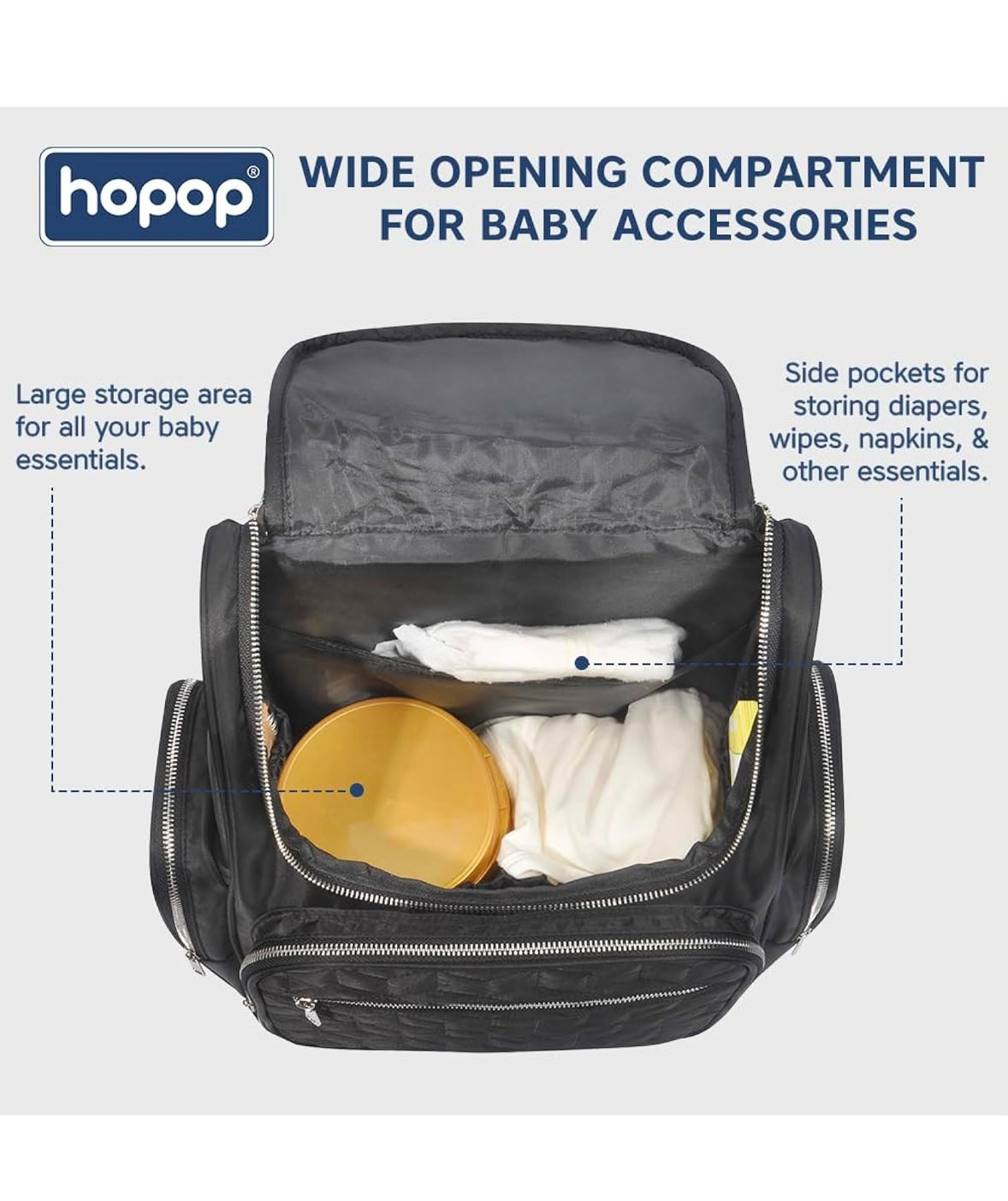 Hopop diaper bag for mothers - Multifunctional bag- large storage