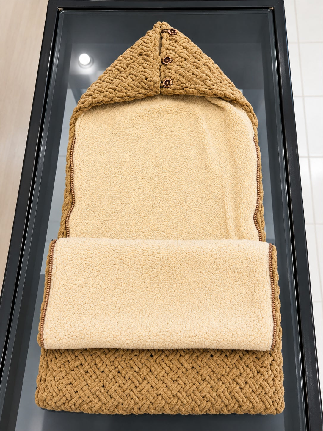 Yellow apple side zip fur sleeping bag