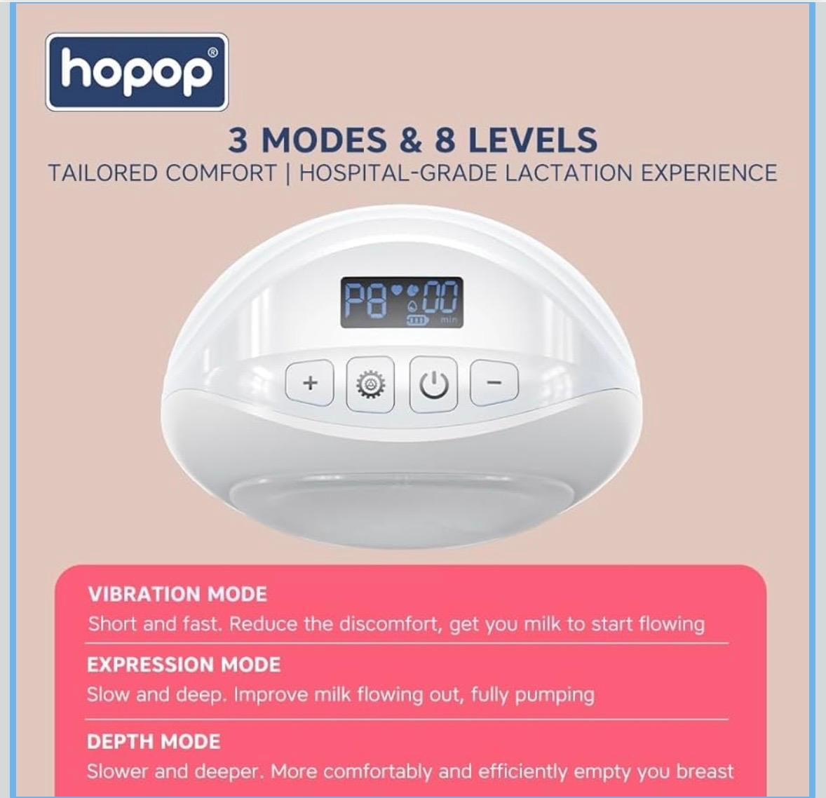 Hopop wearable breast pump - hands free-160ml