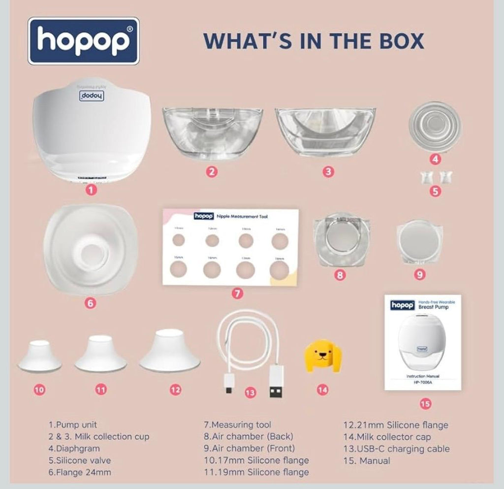 Hopop wearable breast pump - hands free-160ml