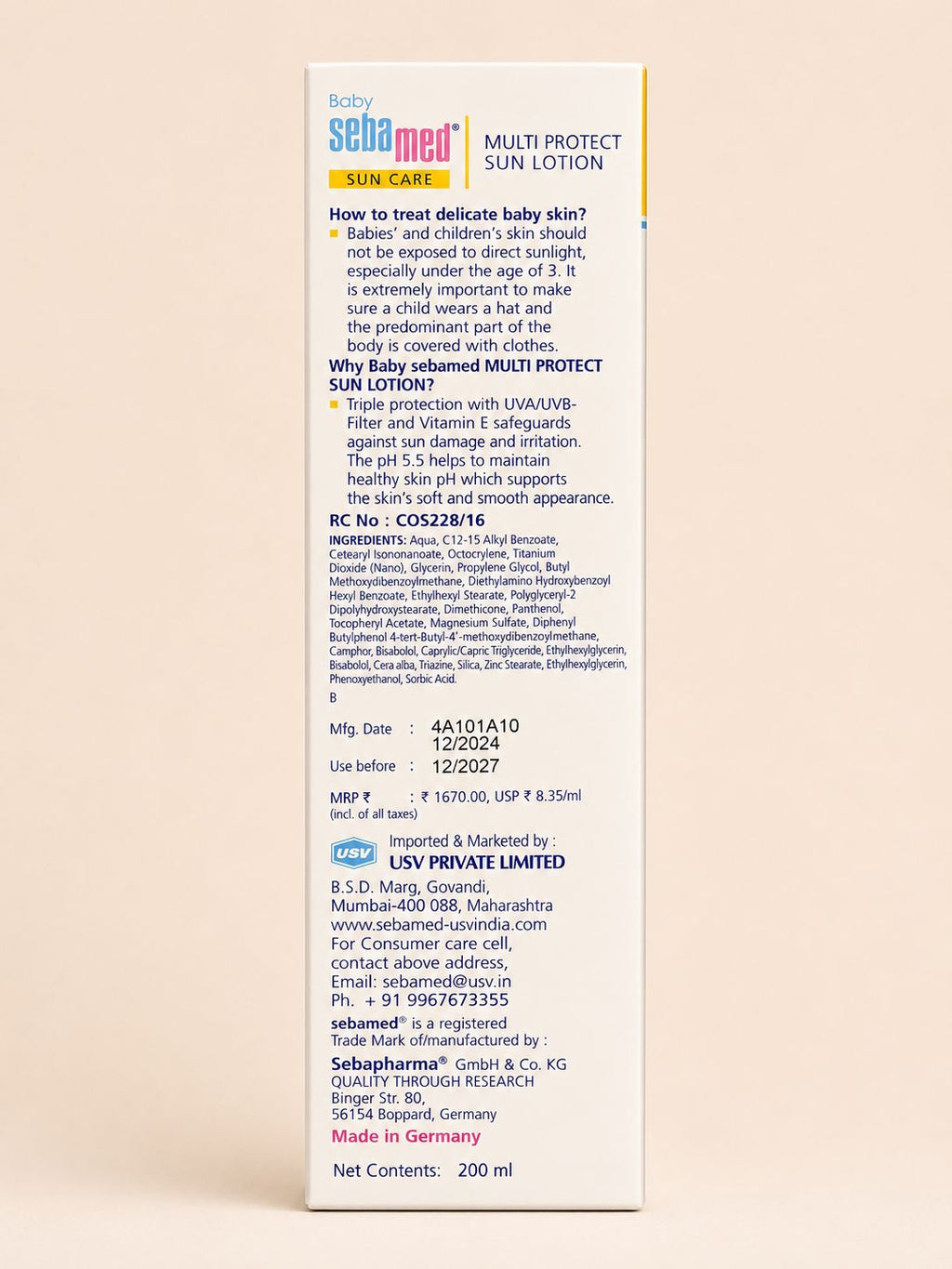 Sebamed baby Multi protect sun lotion - sun care - ph5.5