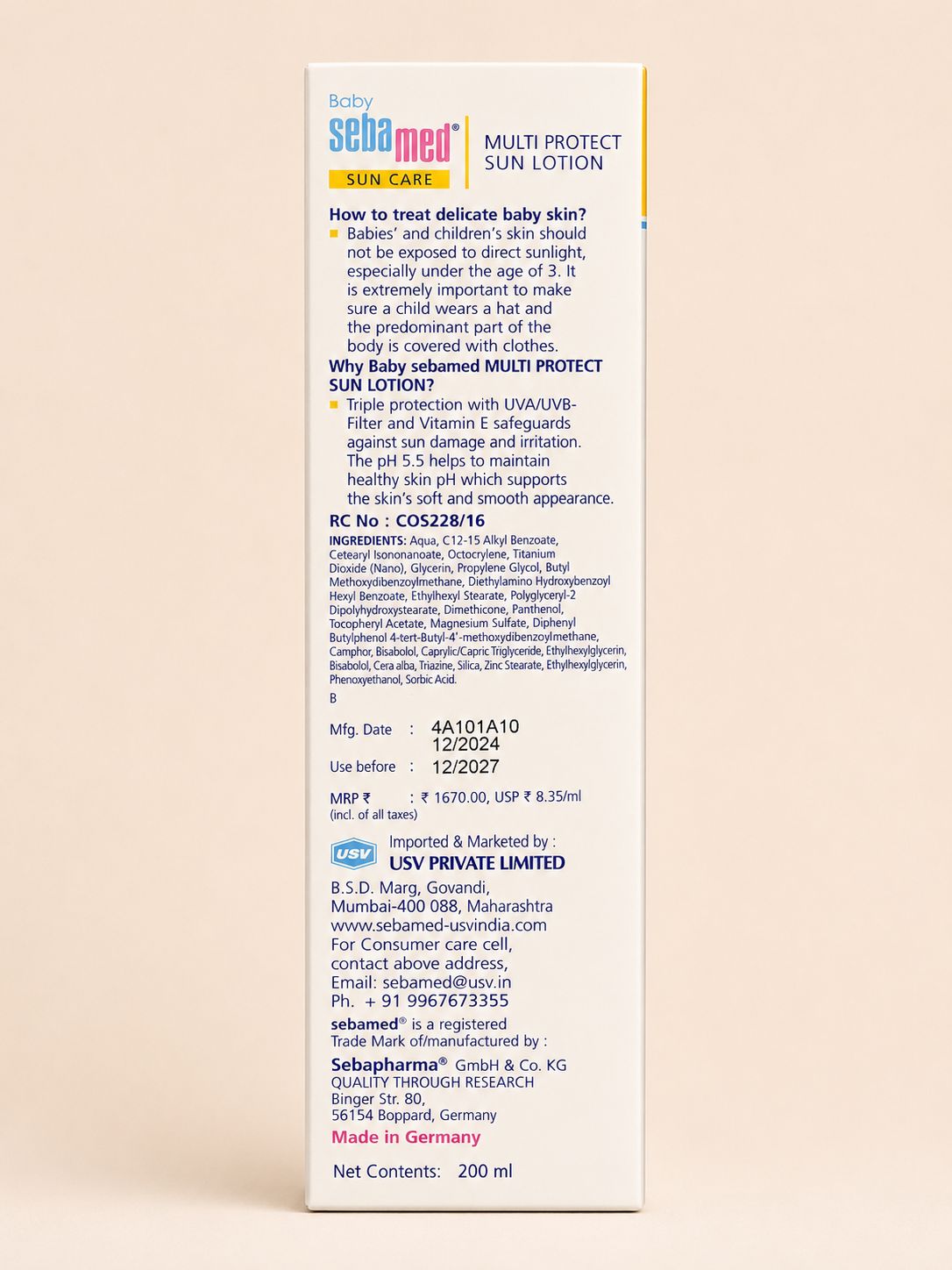 Sebamed baby Multi protect sun lotion - sun care - ph5.5