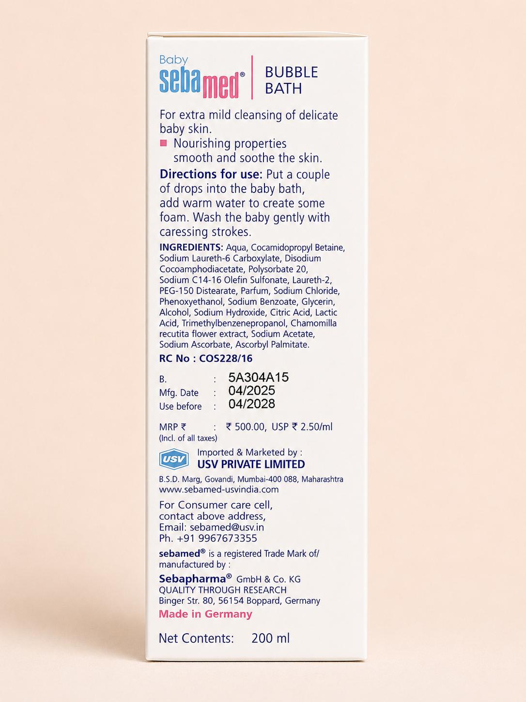 Sebamed baby bubble bath for delicate skin (200ml)