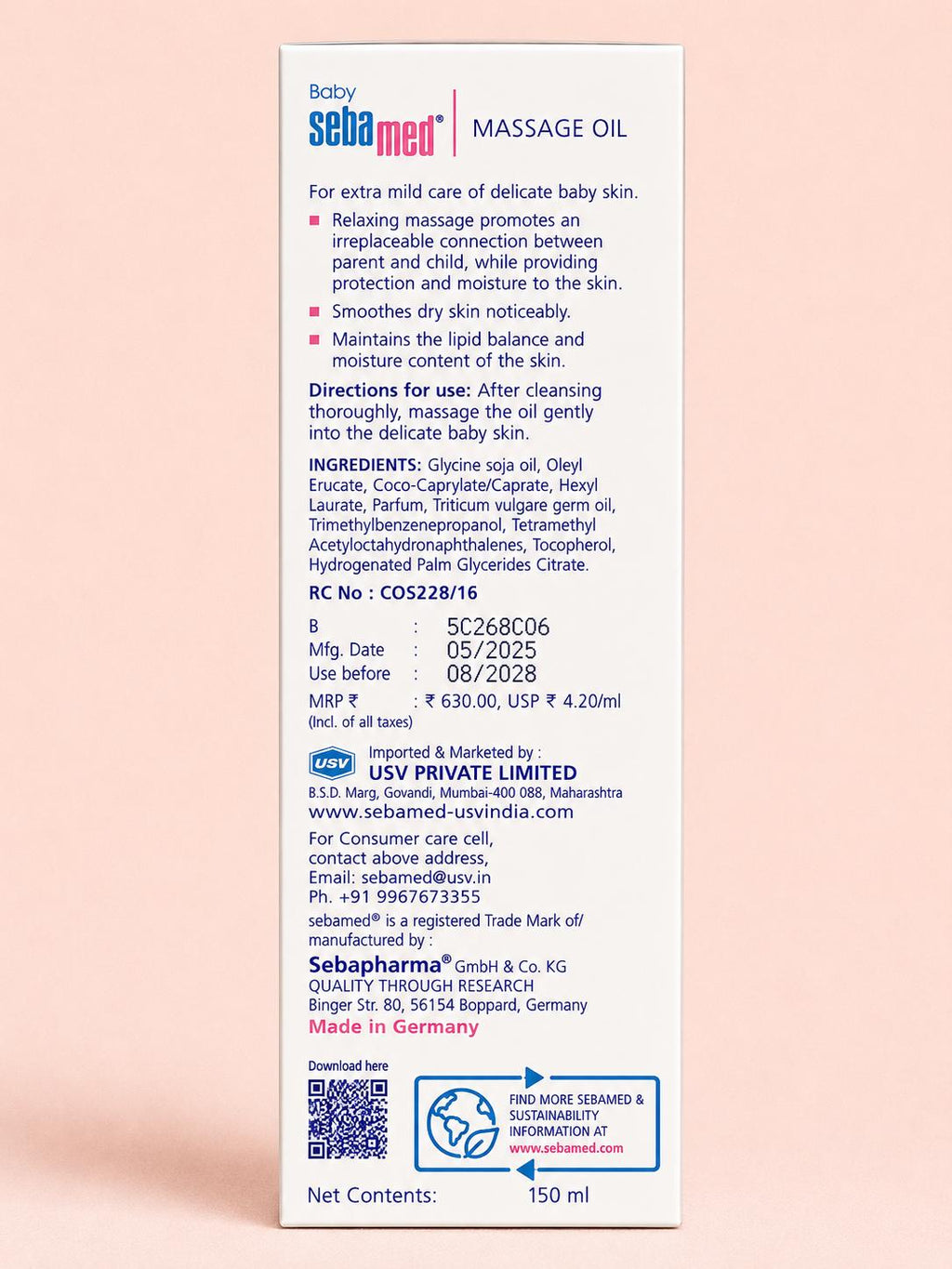 Sebamed massage oil for delicate skin - 150ml
