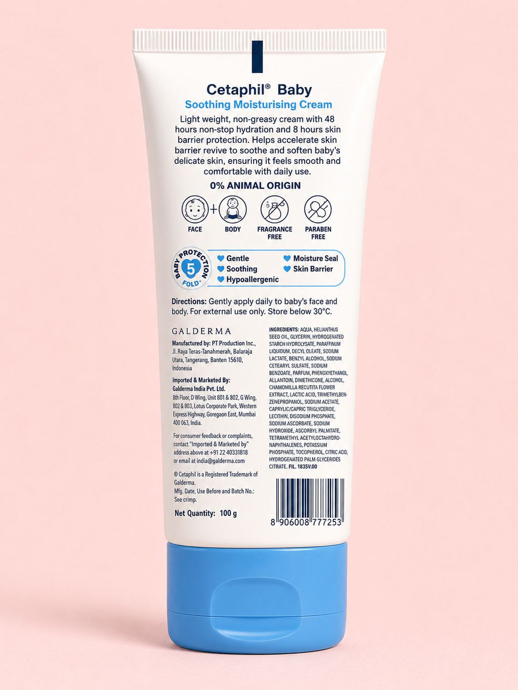 Cetaphil baby soothing moisturising cream (baby's sensitive skin) 100g