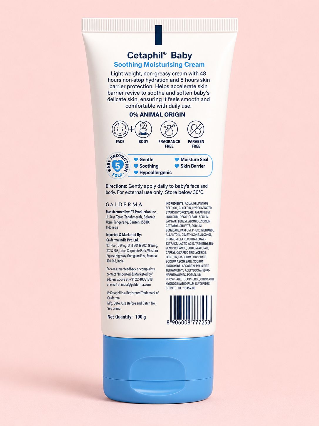 Cetaphil baby soothing moisturising cream (baby's sensitive skin) 100g