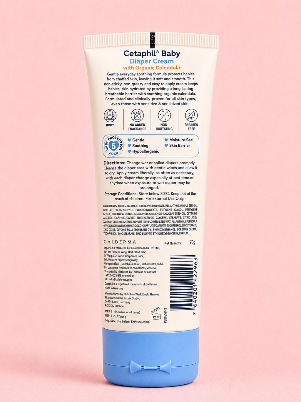 Cetaphil diaper cream with organic calendula 70g
