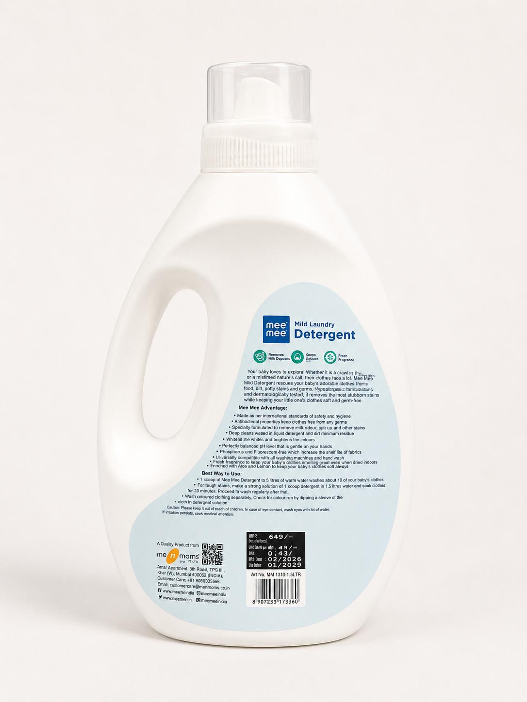 Mee Mee Mild laundry detergent - 1.5ltr - fights stains