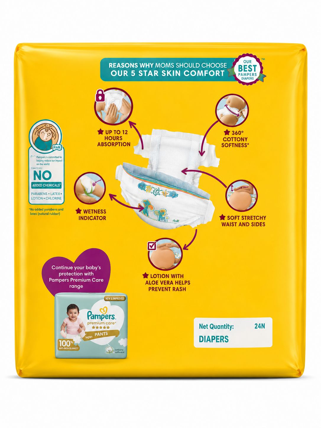 Pampers new baby premium taped - adjustable fit - upto 5kg