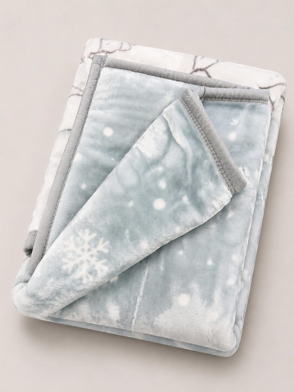Hopop baby double ply warm blanket -green (snow bears)