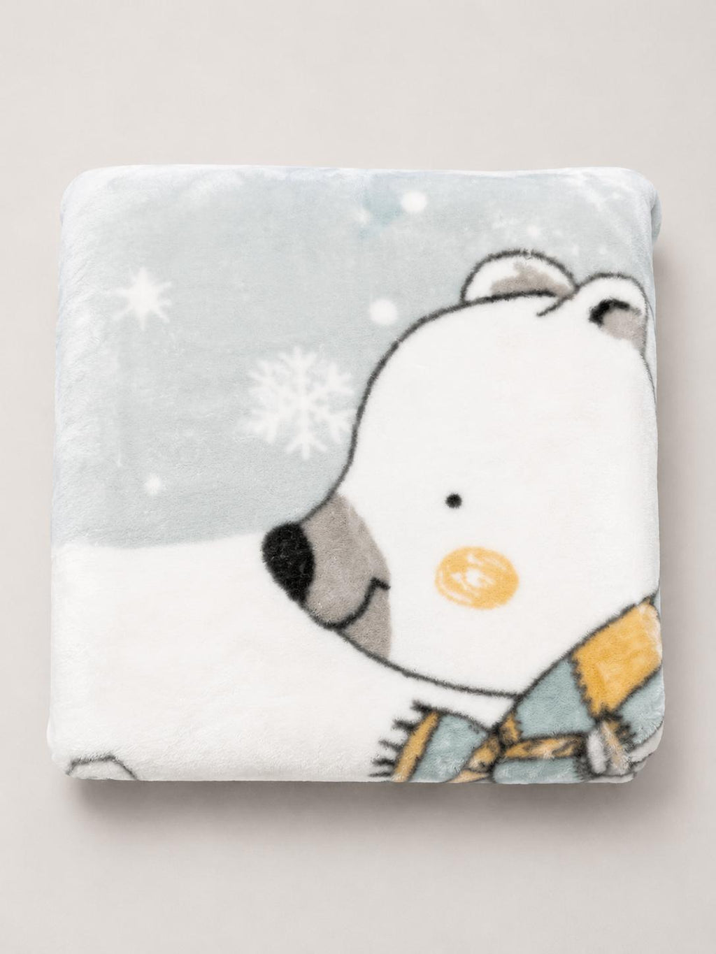 Hopop baby double ply warm blanket -green (snow bears)