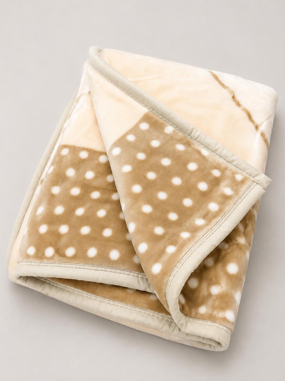 Hopop baby double ply warm blanket - brown (bear family)