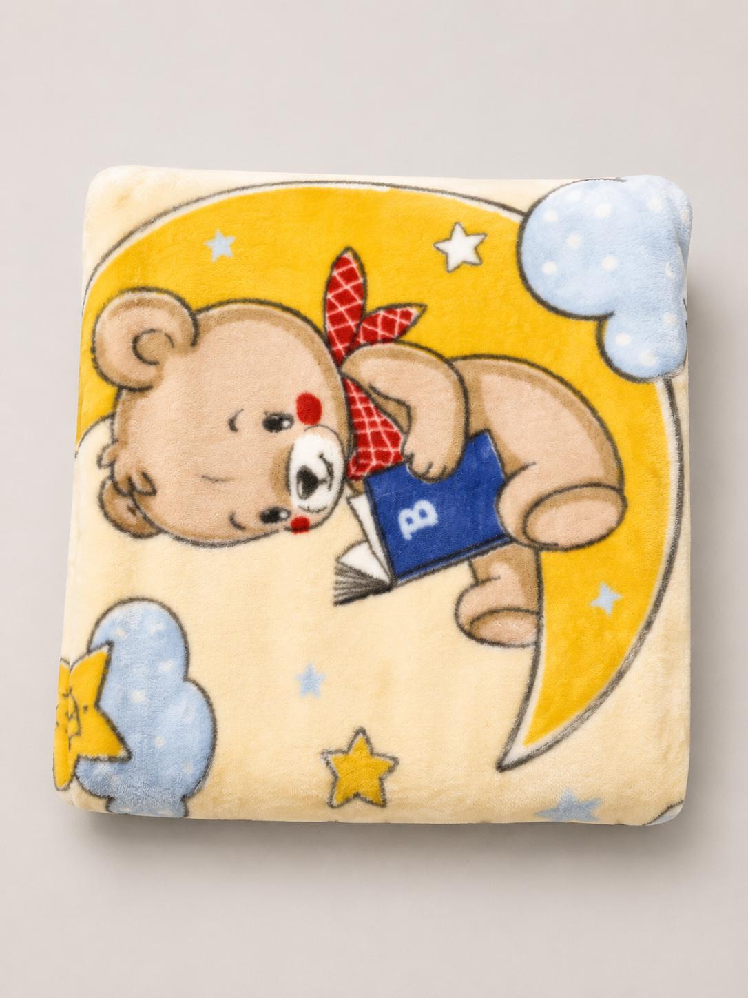 Hopop baby double ply warm blanket - cream (Moon teddy)