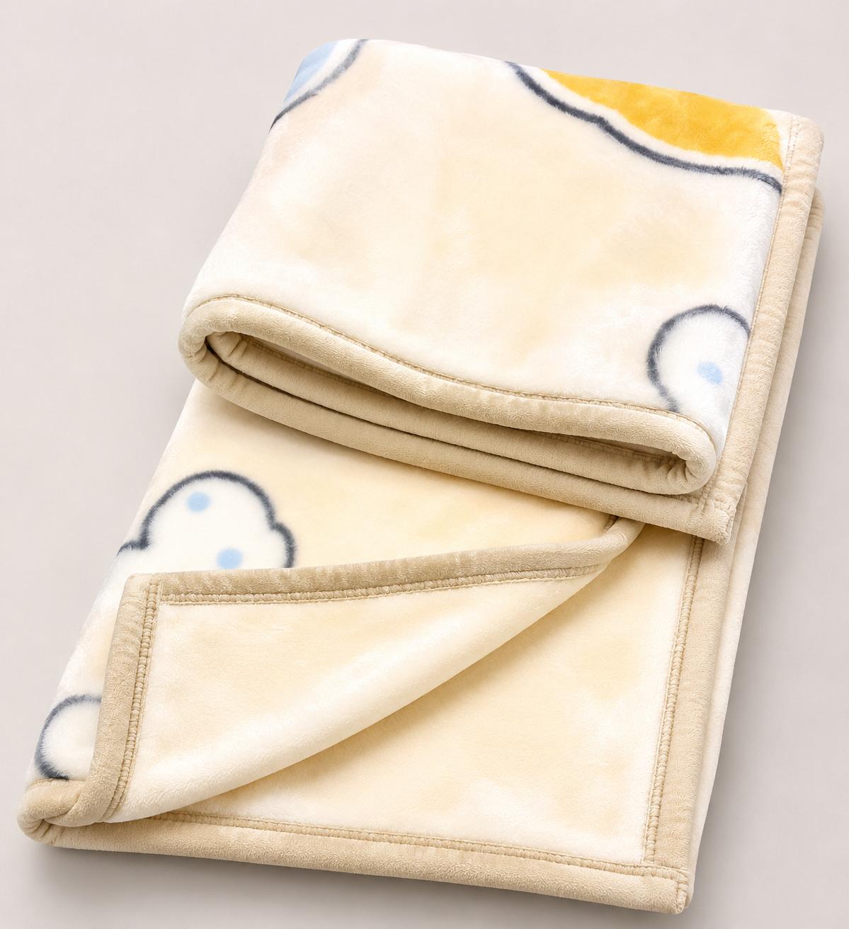 Hopop baby double ply warm blanket - cream (Moon teddy)