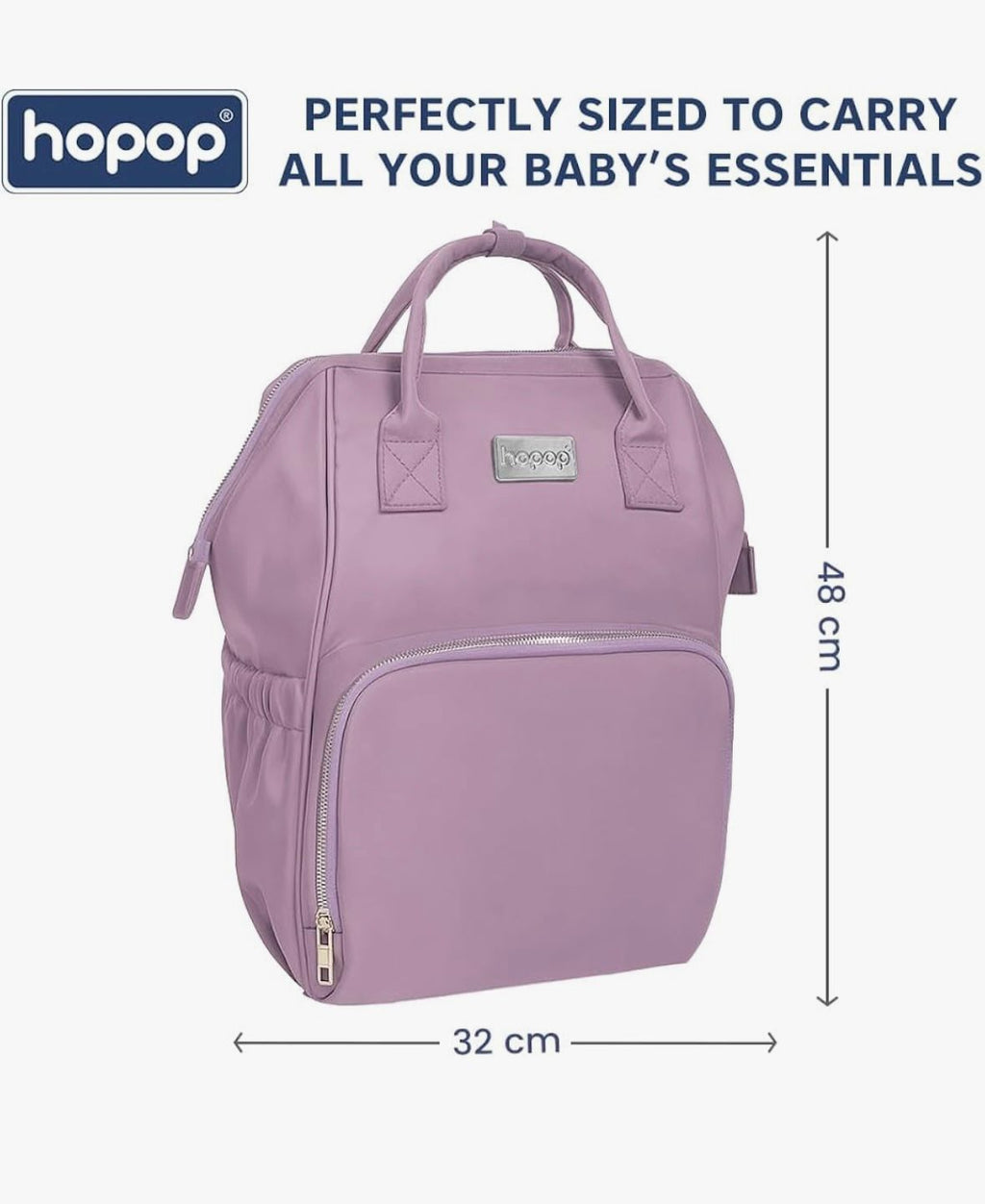 Hopop diaper bag for mothers - Multifunctional bag- large storage (lavendar)